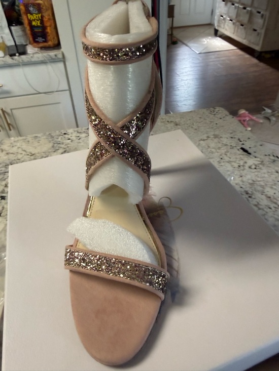 Jessica Simpson Shoes - Glitter Crisscross Ankle Strap Sandals